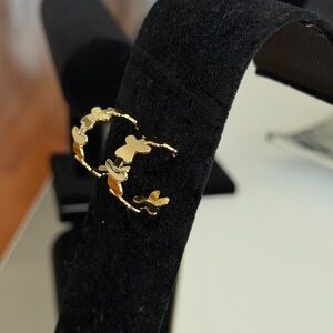 Gold Butterfly Hoop Earrings